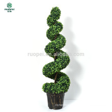 Spirale artificielle grand arbre topiaire en pot plante artificielle